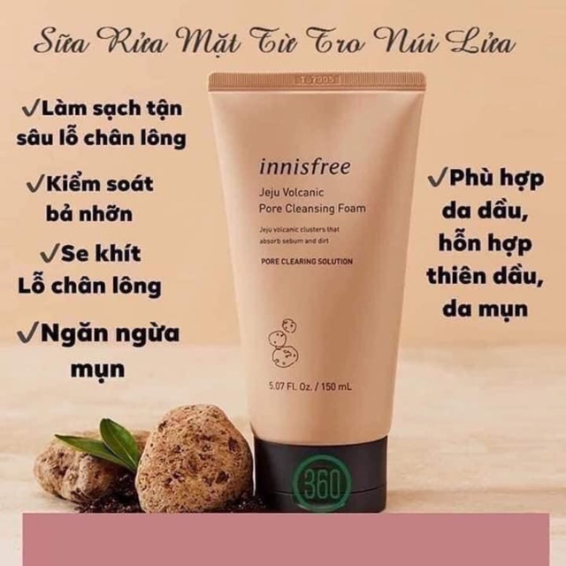 Sữa rửa mặt INNISFREE TRO NÚI LỬA MẪU MỚI