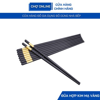 Bộ 10 đôi đũa mạ vàng kiểu Nhật cao cấp