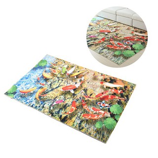 Thảm lau chân siêu thấm chống trượt họa tiết cá chép 3D - AS873