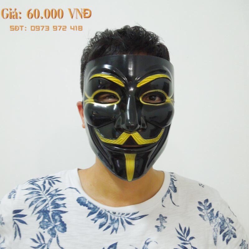 Mặt nạ hacker anonymous màu đen