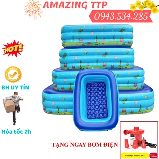 [SALE ĐÓN HÈ] Bể Bơi Trẻ Em Phao 3 Tầng, Hồ Bơi Tắm Cho Bé 1M35 Dày Dặn, Bền Đẹp, Đáy Chống Trượt - TẶNG NGAY BƠM ĐIỆN