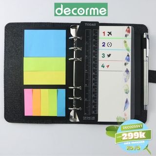 Thước nhựa gắn sổ còng ĐEN , phụ kiện sổ còng DecorMe