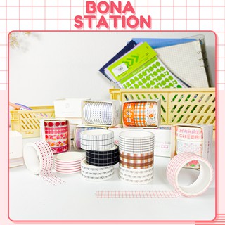 Bộ 3 - 5 cuộn washi tape Chihiro time băng keo sọc trang trí sổ tay | BSW095
