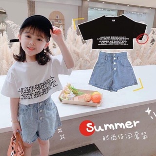 SET ÁO CROPTOP + QUẦN JEAN MỀM CHO BÉ
