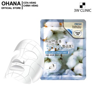 Mặt Nạ Tuyết Dưỡng Trắng Da 3W Clinic Fresh White Mask Sheet 23ml