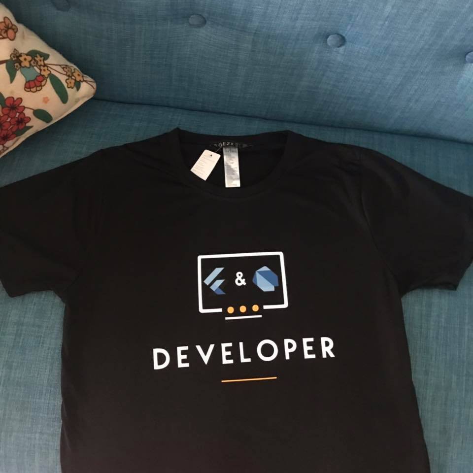 Áo thun Flutter developer
