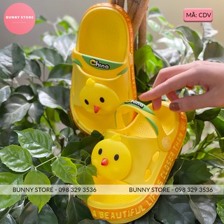 [Mã BUNNCROSS giảm 10K đơn 50K] Dép sục cho bé hình vịt vàng đáng yêu đế mềm chống trượt  BUNNY STORE BN13