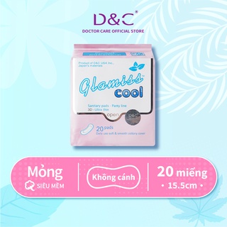 Băng vệ sinh thảo dược Glamiss Cool hàng ngày 15.5 cm Siêu mát lạnh đến không ngờ - Gói 20 miếng