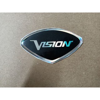 Tem nổi dán mặt nạ trứớc xe Vision màu đen
