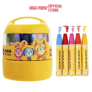 Bút sáp dầu học sinh hộp nhựa Deli - 12/18/24 màu - 72090/72091/72092