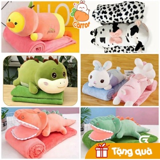 [Freeship 50k] Bộ Chăn gối văn phòng gấu bông mèo xám  siêu đáng yêu