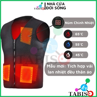 Áo sưởi ấm TABISO sử dụng điện từ pin dự phòng, Có điều chỉnh nhiệt độ từ 45- 65 độ