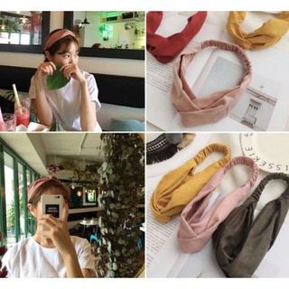 Phụ kiện tóc băng đô turban nữ trơn chất liệu nhung dạ thời trang Hàn Quốc dễ thương