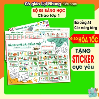 Bảng chữ cái tiếng Việt, chữ ghép, bảng vần, bảng cộng trừ học Toán, số đếm 1-100