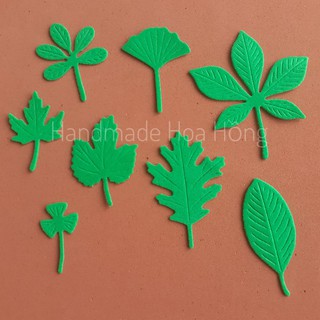 Set 48 lá cây bằng giấy xốp, 8 mẫu - Làm thiệp, phong thư, bao thư, bưu thiếp, bao lì xì, gắn bảng thông báo, báo tường