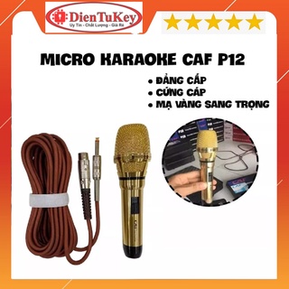 Micro karaoke có dây CAF P12 làm bằng kim loai chống va đập méo mó, phòng karaoke, dành cho hệ thống âm thanh gia đình