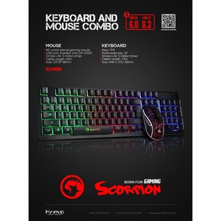 Bộ Phím + Chuột MARVO M408 Chuyên Game Giả Cơ Led 7 Màu - Hàng Mới - Full Box - Bảo Hành 12 tháng