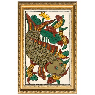 [Tranh Đông Hồ] Bức Bức Cá chép Đàn - không khung tranh, Dong Ho folk paintings Viet Nam national cultural heritage