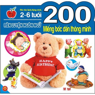 Sách - 200 Miếng Bóc Dán Thông Minh - Rèn Luyện Ngôn Ngữ (2-6 Tuổi)