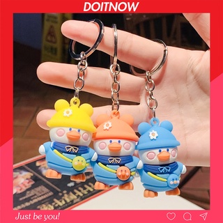 Móc khóa cute Vịt đội mũ ngộ nghĩnh, móc chìa khóa xe máy hình vịt đáng yêu DOITNOW MK28