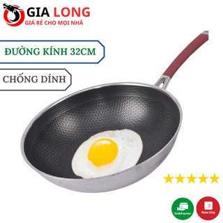 Chảo Vân Đá Tổ Ong Sâu Lòng Chống Dính 32Cm, Dùng Cho Mọi Loại Bếp
