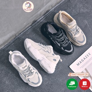 [Mã FATHANG5 giảm 10K đơn 50K] Giày thể thao nữ Ulzzang phản quang MK 2 màu đơn giản đen trắng dễ phối đồ đế êm - G038