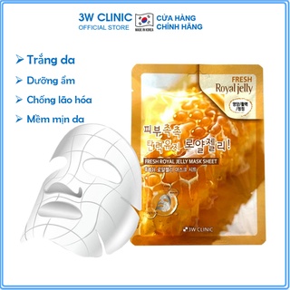 [Lẻ Miếng] Mặt Nạ Ong - Mặt nạ giấy dưỡng trắng da dưỡng ẩm chiết xuất từ sữa ong chúa 3W Clinic Hàn Quốc 23ml