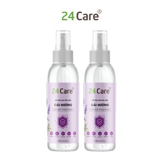 Combo 2 chai Tinh dầu xịt phòng kháng khuẩn Oải Hương 24Care 200ml