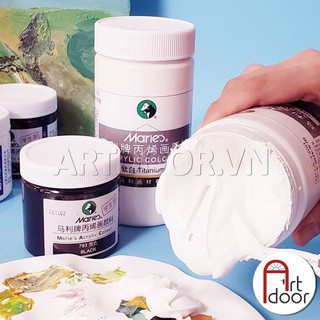 [ARTDOOR] Màu vẽ Acrylic MARIE'S hũ lẻ (Đen/Trắng)
