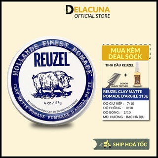 Sáp reuzel wax tóc nam Clay matte pomade Delacuna RCM01