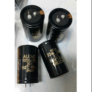 Tụ 10000mf/80v audio tốt ( giá 1 cặp 95k )