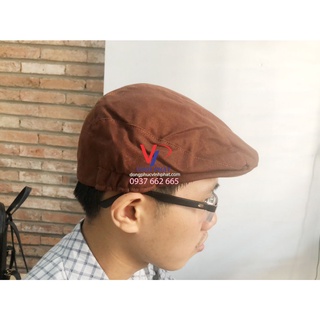 Mũ Nón Bê Rê Thời Trang màu Nâu pha chế phục vụ nhân viên nam nữ cao cấp, Nón phục vụ cafe nón đồng phục