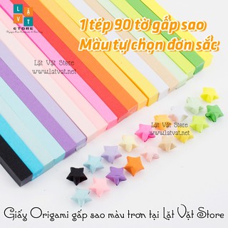 90 tờ giấy gấp sao đơn sắc, màu tuỳ chọn - Origami paper Star - Handmade - Điều ước