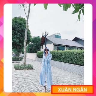 Áo chống nắng toàn thân nữ váy chống nắng thông hơi siêu thoáng hàng đẹp free size dưới 65kg ACNTTNU + hình tự chụp
