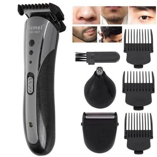 Tông Đơ Cắt Tóc KEMEI 1407 Kiêm Cạo Râu Tỉa Lông Mũi 3in1 Cao Cấp