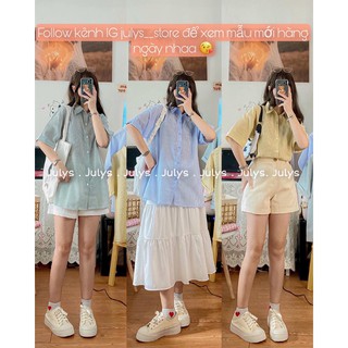 Áo sơ mi kẻ sọc thô xốp (ảnh thật shop chụp kèm video)
