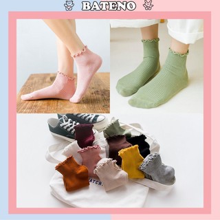 Tất vintage ngắn cổ bèo viền đủ màu TN10