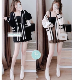 Áo Khoác Len Cardigan Kẻ Viền Dáng Dài Chùm Môn, Áo Len QC chất dày dặn tôn dáng trẻ trung (kèm video ảnh thật)