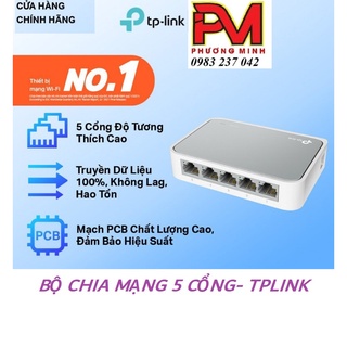 Bộ chia mạng 5 cổng TPLink 10/100Mbps SF1005D- Bảo hành đổi mới trong suốt 24 tháng bảo hành