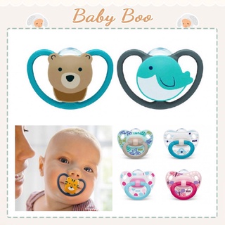Bộ 2 ti giả cho bé Nuk Space silicon nhập khẩu Đức 0-6m [ babyboo]