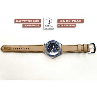 Dây đồng hồ RAM Leather vintage milk tea da bò thật màu trà sữa