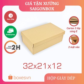 Combo 20 thùng hộp carton đựng giày dép size 32x21x12 cm