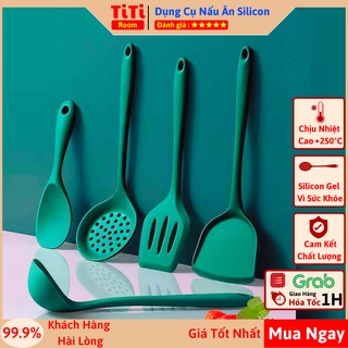 Dụng cụ nấu ăn nhà bếp cao cấp thìa muỗng phới xẻng silicon chịu nhiệt cao chống dính tốt an toàn sức khỏe titiroom