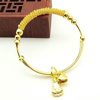 vòng tay mạ vàng hình trái tim và bồ tát