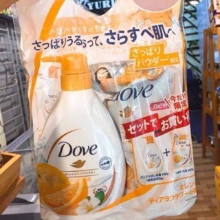 Sữa tắm Dove hương cam kèm gói Refill 360g - 4902111752044