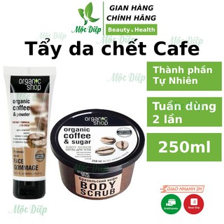 Tẩy tế bào chết mặt Cà Phê - Tẩy Da Chết Body Cafe Organic Shop Dưỡng Da Trắng Sáng Của Nga