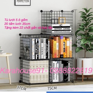 TỦ LƯỚI LẮP GHÉP 5 Ô. GỒM 20 tấm lưới thép 35cm. Tặng kèm 22 chốt gắn+ búa lắp