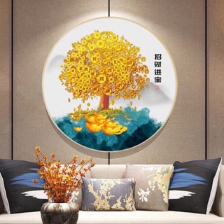 Tranh thêu kín Cây tiền DX1005 (50x50) chưa thêu