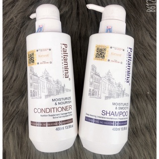 Bộ gội xả bổ xung collagen keratin Pallamina 400ML cho tóc hư tổn