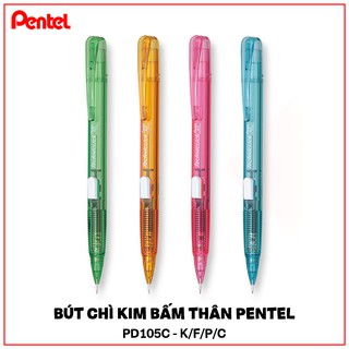 Bút Chì Kim Pentel Bấm Thân Giữa PD105C (ngòi 0.5mm) Hàng Chính Hãng]